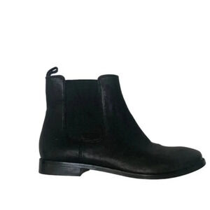 Frye Anna Chelsea  Black Leather Ankle Boot Pull On 8.5